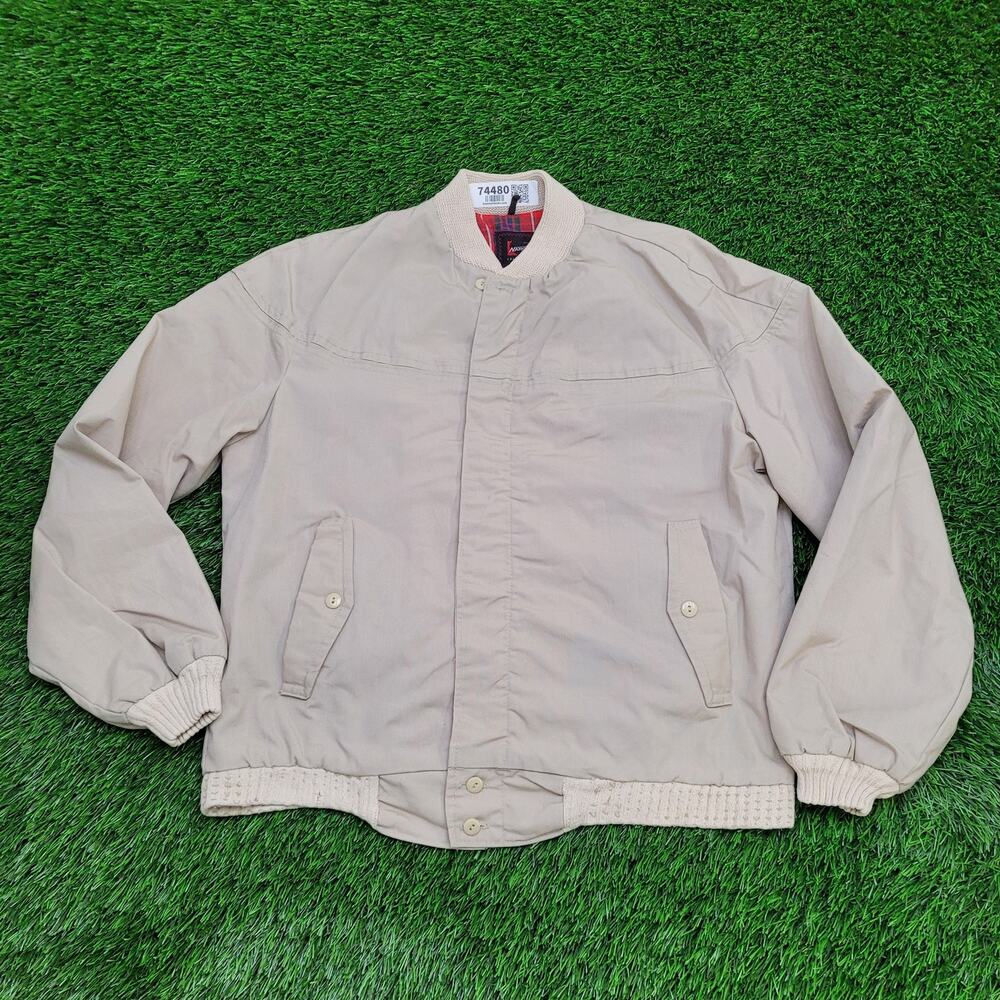 Vintage 70s Blouson Jacket Medium 22x24 Beige Baggy